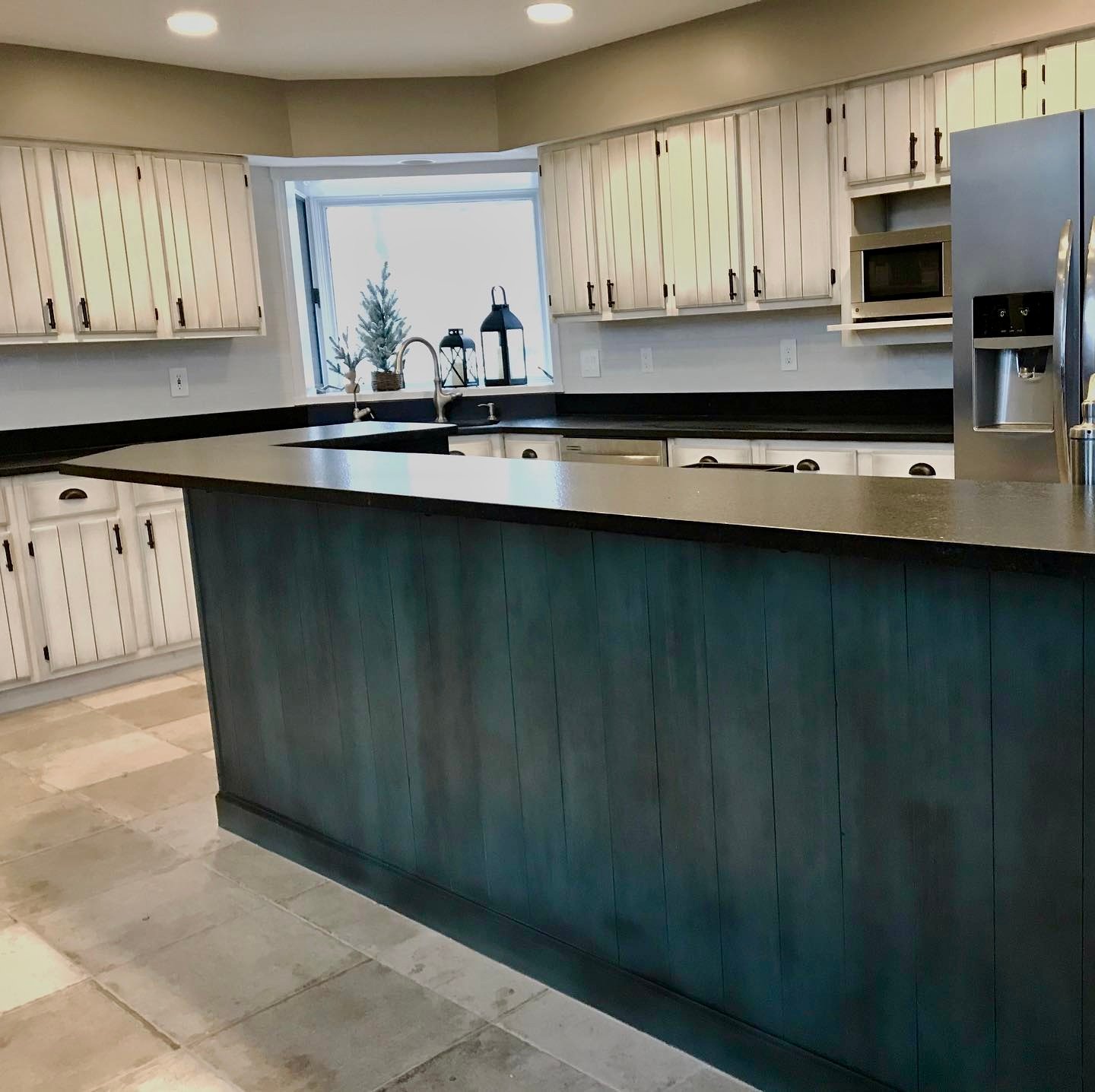 Glazed blue feature island by Craine Painting