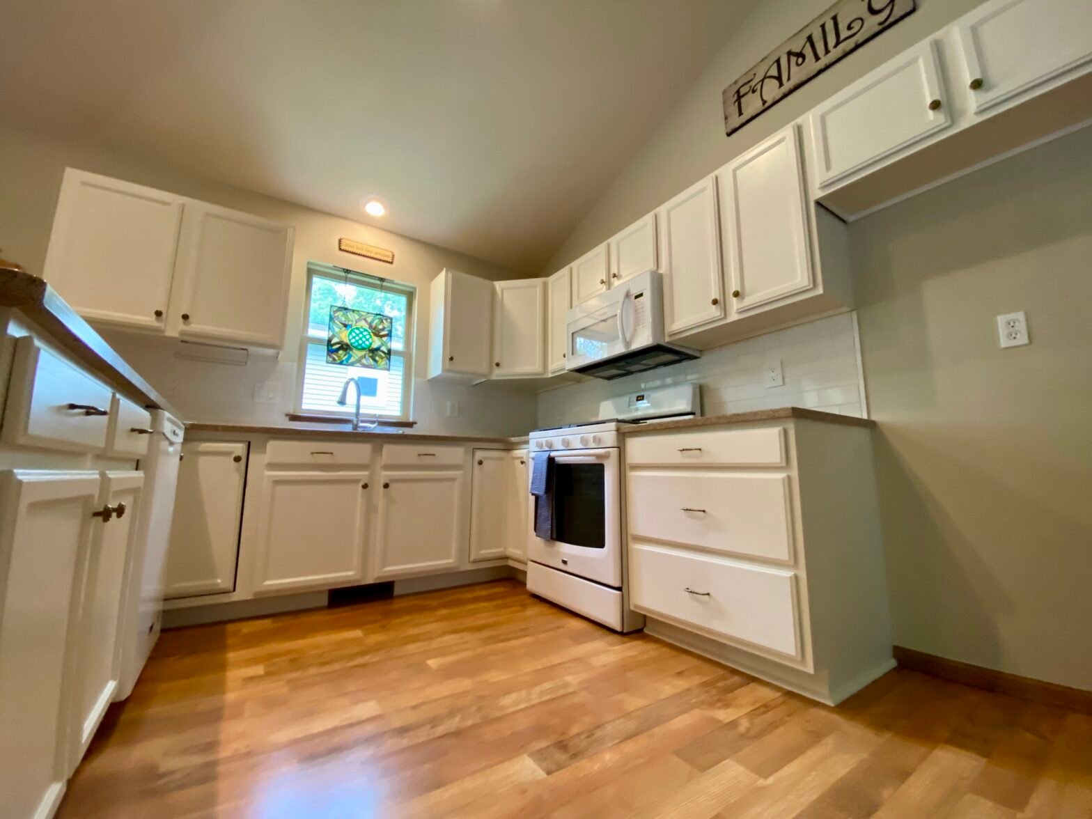 A white, refinished kitchen in Walworth county, Wisconsin